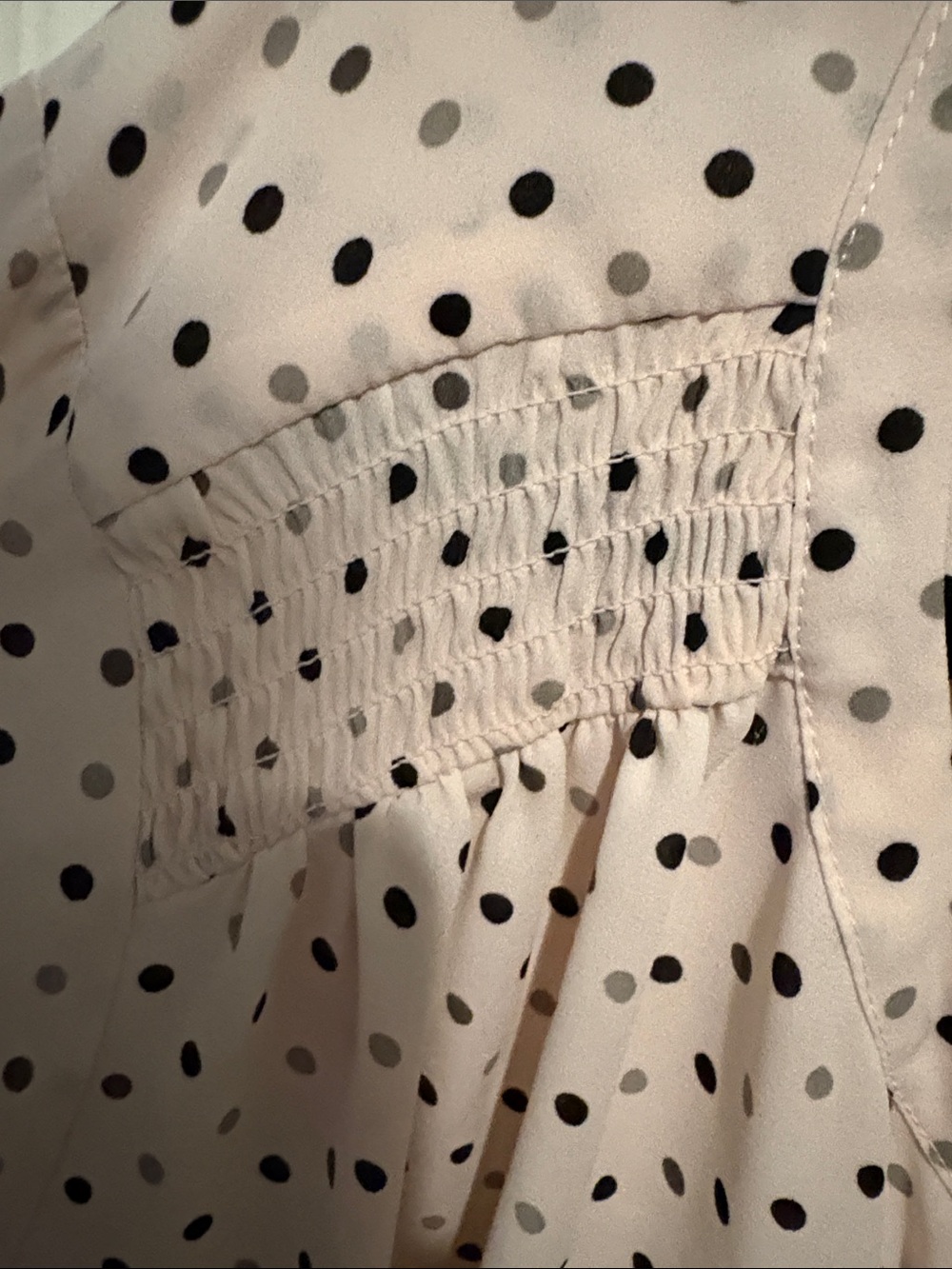 Rose & Olive Blush Polka Dot Button-Front Blouse - Picture 3 of 7